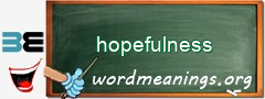 WordMeaning blackboard for hopefulness